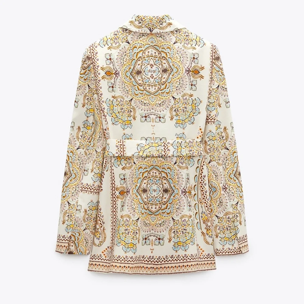 Zara limited edition linen printed blazer - Picture 6 of 8